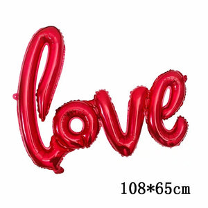 Heart Shaped Foil Balloons Valentine's Day Decorations