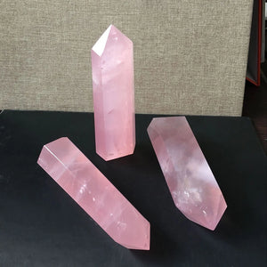 1pc 100% Natural Rose Quartz Healing Crystal Pointed Stone 40-50mm Handmade Home Decor Gemstone