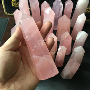 1pc 100% Natural Rose Quartz Healing Crystal Pointed Stone 40-50mm Handmade Home Decor Gemstone