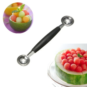 Stainless Steel Double Scoop - Melon and Ice Baller, Kitchen Tool for Fruits and Vegetables