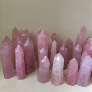 Cristal de guérison en quartz rose naturel