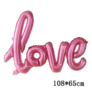 Heart Shaped Foil Balloons Valentine's Day Decorations