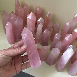 1pc 100% Natural Rose Quartz Healing Crystal Pointed Stone 40-50mm Handmade Home Decor Gemstone