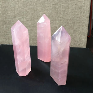 1pc 100% Natural Rose Quartz Healing Crystal Pointed Stone 40-50mm Handmade Home Decor Gemstone