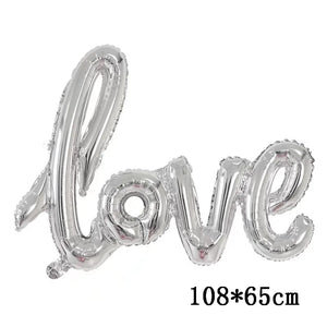 Heart Shaped Foil Balloons Valentine's Day Decorations