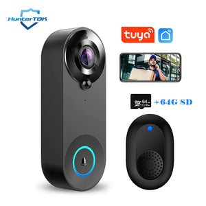 1080P Wireless Video Doorbell - Smart WiFi Camera with Motion Detection, Night Vision and Intercom, Compatible with Tuya Smart Home