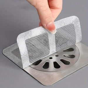 10 Pieces Disposable Drain Protectors - Mesh Hair Strainers for Bathroom and Kitchen