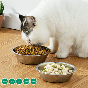 Large Capacity Stainless Steel Bowl - Durable and Economical for Cats and Dogs