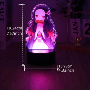 3D-Anime-Figurenlampen, Tanjirou Nezuko Zenitsu Nachtlicht, LED-Lampe mit Fernbedienung, Smart Touch-Lampe, Raumdekoration, Geburtstags-Weihnachtsgeschenk