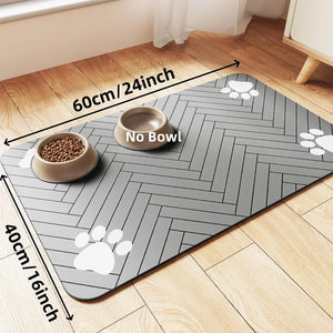 Absorbent Pet Mat - Waterproof Protection for Food and Water Bowls