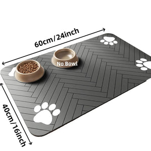 Absorbent Pet Mat - Waterproof Protection for Food and Water Bowls