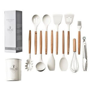 12 Piece Premium Silicone Kitchen Utensil Set
 Heat-resistant, non-stick and practical for easy and efficient cooking