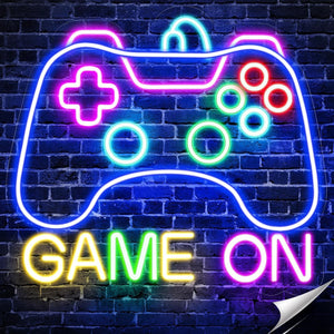 VGamer "Game On" Neon Sign - Fun Lighting for Gamer's Room