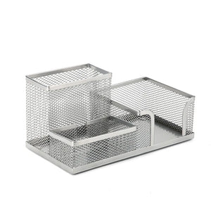 3/4 Compartment Black Metal Mesh Storage Box, Desk Organizer for Table.