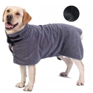 Microfiber Dog Bathrobe - Quick Dry Absorbent Towel for All Dogs