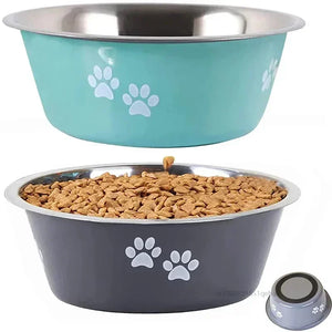 Non-Slip Stainless Steel Dog Bowls – Ideal for All Dogs