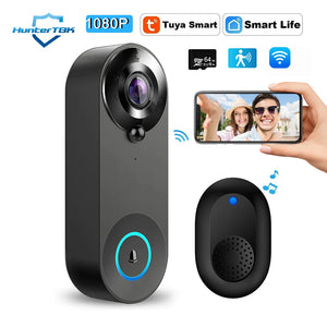 1080P Wireless Video Doorbell - Smart WiFi Camera with Motion Detection, Night Vision and Intercom, Compatible with Tuya Smart Home