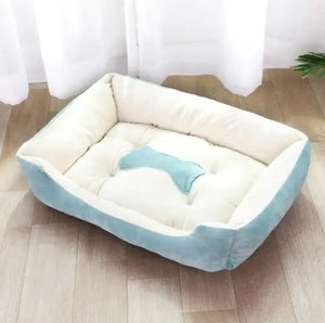 Candy Color Cozy Dog Bed – Comfortable Square Nest for Dogs and Cats