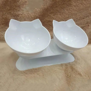 Non-Slip Cat Bowls with Sloped Stand – Ideal for Cats and Kittens