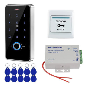 IP68 Outdoor Access Control System – Biometric Fingerprint, RFID, K80 Keypad with 3A Power Supply and Exit Button