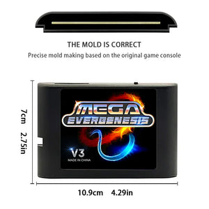 EverGenesis Mega Drive V3 Pro Game Card – 3000 in 1, EDMD Remix for 16-bit SEGA MD Console