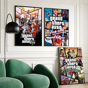 GTA 5 Sticker Poster – Waterproof Wall Decor