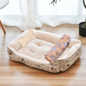 Candy Color Cozy Dog Bed – Comfortable Square Nest for Dogs and Cats