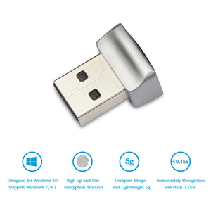 USB Fingerprint Reader – Biometric Unlock Module Compatible with Windows 10/11 for PC and Laptop