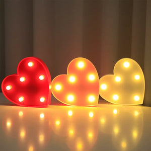 LED Heart Shape Lamp, Romantic Red and Pink Night Light, Ornament for Wedding, Party, Home Decor, Birthday, Christmas, Valentine's Day Gift