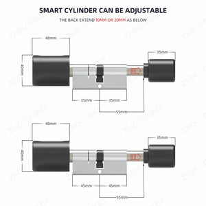 Tuya BLE Smart Lock Cylinder - Electronic Door Lock with Fingerprint, IC Card, APP and Invisible Extension for Door