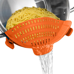 Adjustable Silicone Strainer -
 Universal Clip-On Drainer for Pots, Pans and Bowls -
 Practical Kitchen Accessory