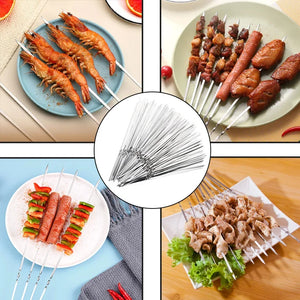 Reusable Stainless Steel Skewers – Ideal BBQ and Camping Accessories