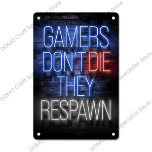 Gaming Neon Metal Sign – Retro Wall Decor