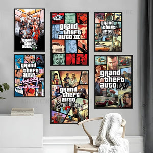 GTA 5 Sticker Poster – Waterproof Wall Decor