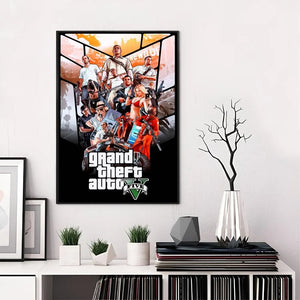 GTA 5 Sticker Poster – Waterproof Wall Decor