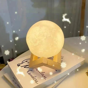 Moon Shape Night Light - Elegant Planetary Lighting for Home Decor - 8cm