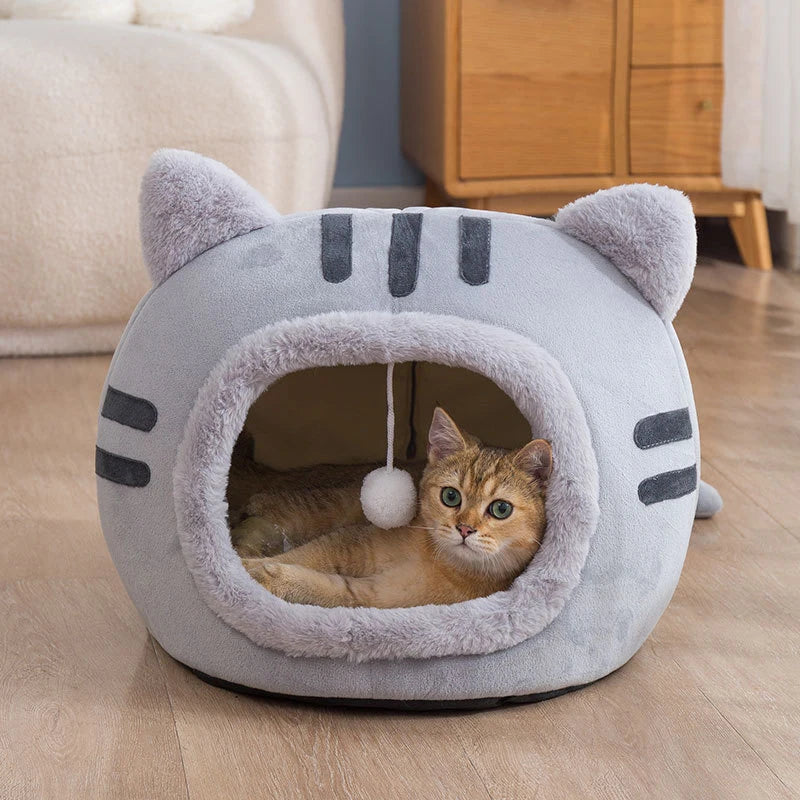 Super Cat Bed - Warm Pet House, Kitten Cave Cushion, Cat House, Cozy Dog Basket, Cat Relaxing Cushion