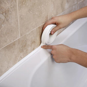 Self Adhesive PVC Shower Bathtub Sealing Strip - Mildew Proof Waterproof Tape for Kitchen, Bathroom and Sink