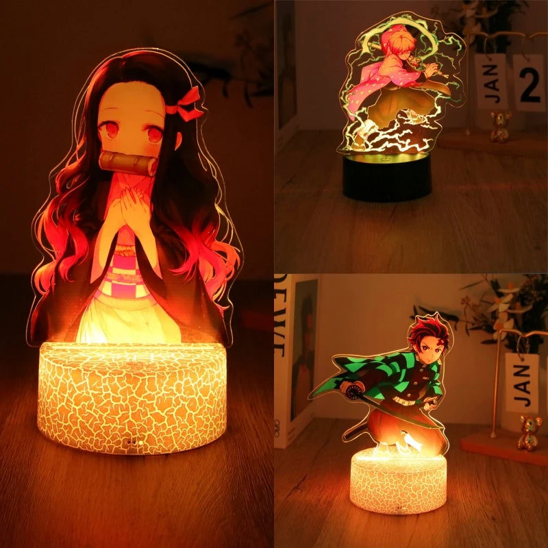 3D-Anime-Figurenlampen, Tanjirou Nezuko Zenitsu Nachtlicht, LED-Lampe mit Fernbedienung, Smart Touch-Lampe, Raumdekoration, Geburtstags-Weihnachtsgeschenk