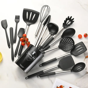 12 Piece Premium Silicone Kitchen Utensil Set
 Heat-resistant, non-stick and practical for easy and efficient cooking