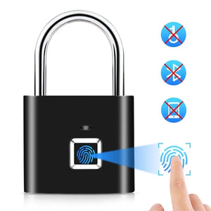 Waterproof Fingerprint Smart Padlock - Keyless Biometric Lock, USB Rechargeable for Home Security