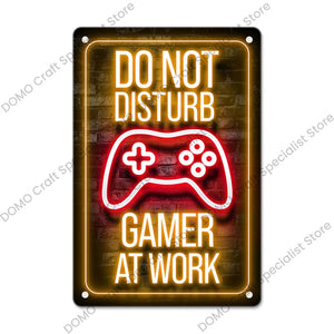 Gaming Neon Metal Sign – Retro Wall Decor