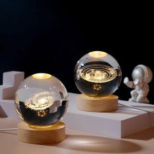 Creative 3D Crystal Ball - Galaxy and Planet Glass Globe, Desk, Bedside, Home or Gift Decoration