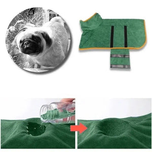 Microfiber Dog Bathrobe - Quick Dry Absorbent Towel for All Dogs