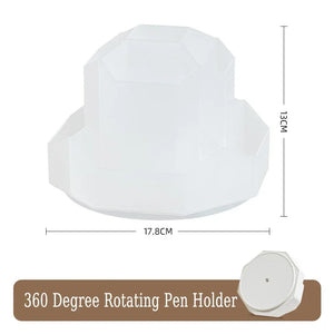 New 360° Rotating Pen Holder Large Capacity Desktop Pencil Storage Box 9 Compartments Stationery Organizer.