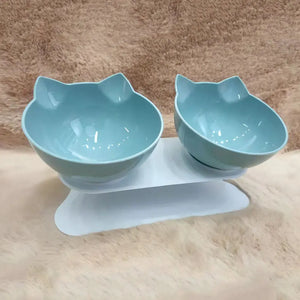 Non-Slip Cat Bowls with Sloped Stand – Ideal for Cats and Kittens