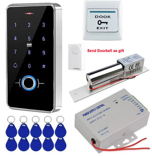 IP68 Outdoor Access Control System – Biometric Fingerprint, RFID, K80 Keypad with 3A Power Supply and Exit Button