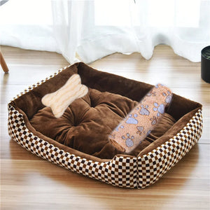 Candy Color Cozy Dog Bed – Comfortable Square Nest for Dogs and Cats