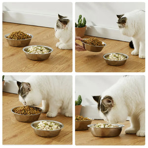 Large Capacity Stainless Steel Bowl - Durable and Economical for Cats and Dogs