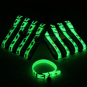 Luminous Cat Collar - Anti-Lost Fluorescent Collar with Silicone Bell for Small Dogs and Cats